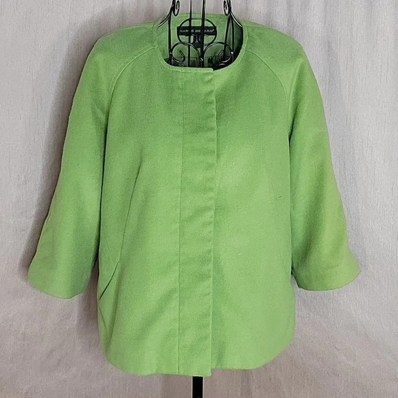 HARVE BENARD Soft Green Zipper Jacket Petite Small‎ - Picture 1 of 7